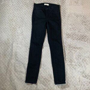 Madewell Womens 25 Denim Jeans Black Skinny 9 inch High Rise Stretch Goth Grunge